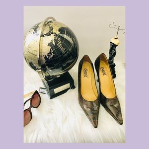 Hip Hop Brown Snakeskin Heels